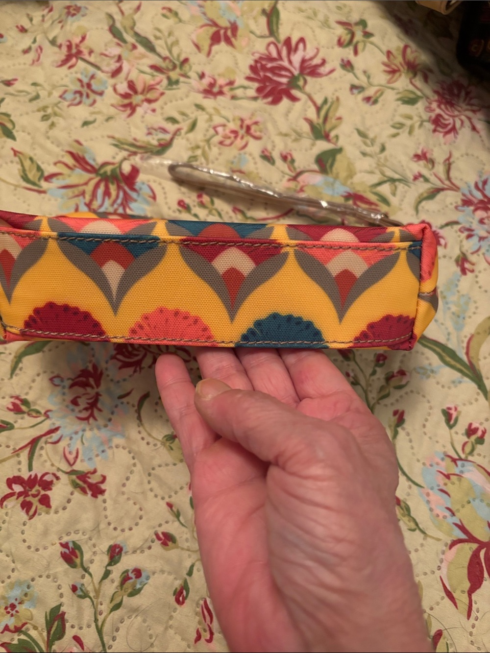 Yellow Patterned Wristlet Pouch - Unbranded - Picture 2 of 7